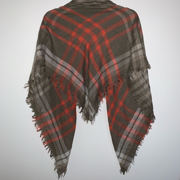 Orange & Brown Plaid Blanket Scarf - Picture 2 of 2